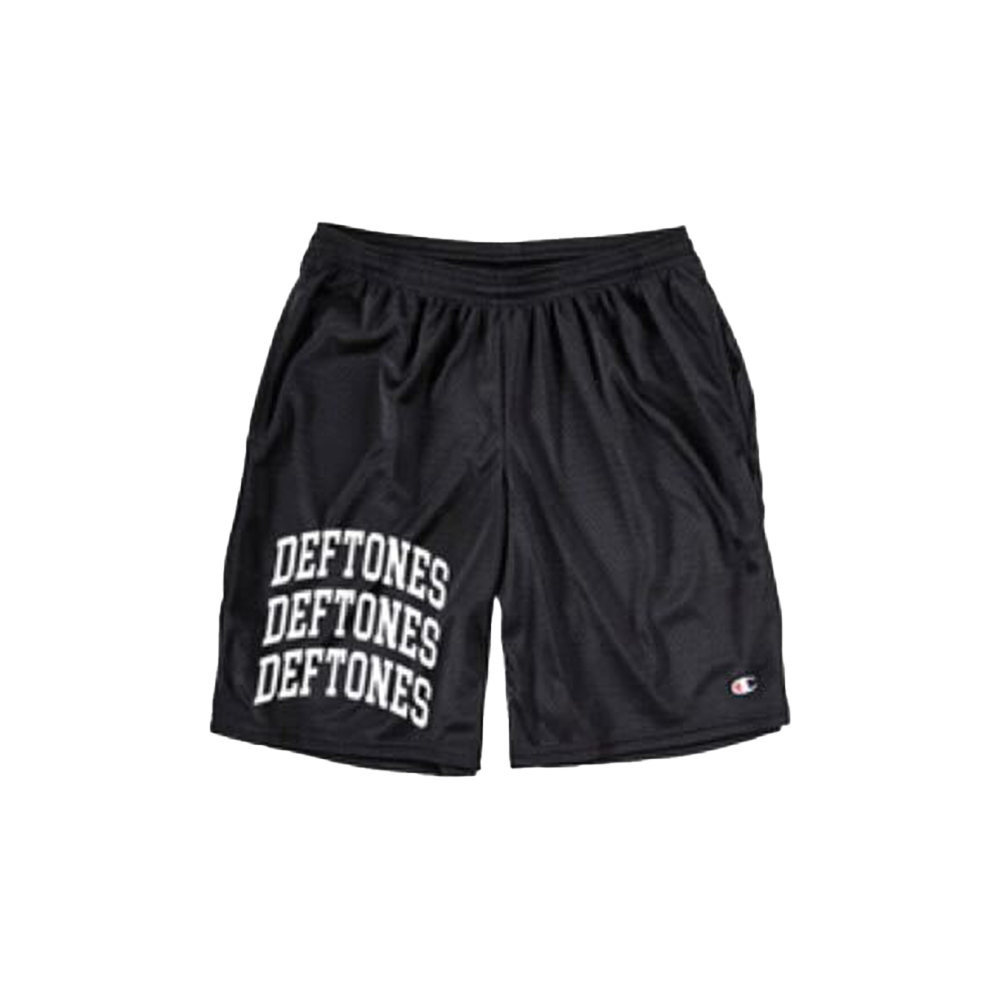 Black Stacked Collegiate Logo Mesh Shorts – Deftones Merch